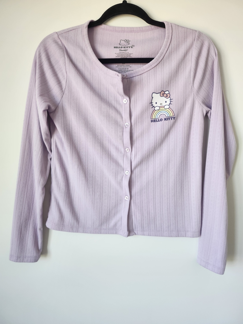 Hello Kitty Lavender Ribbed Button-Up Cardigan - Picture 2 of 9